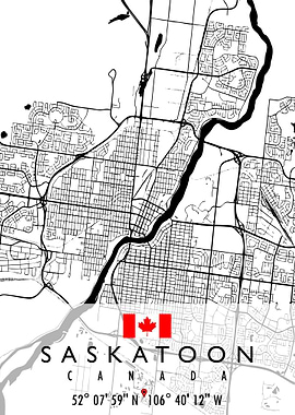SASKATOON MAP CANADA
