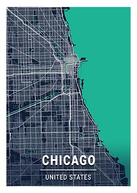 Chicago City Map USA