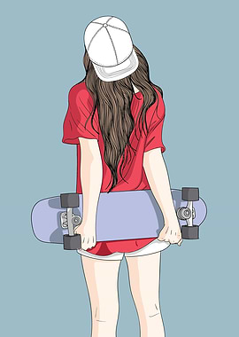 Skater Girl Wall Art
