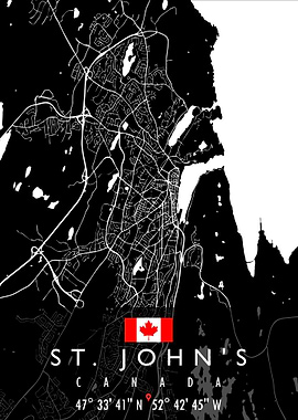 ST JOHNS MAP CANADA