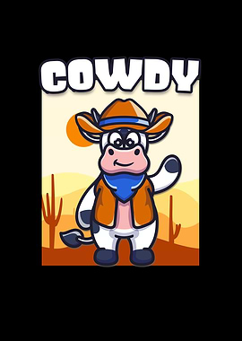Cowdy Funny Cow Cowboy