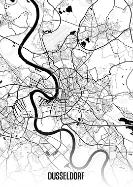 Dusseldorf white map