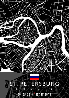 ST PETERSBURG MAP RUSSIA