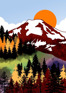 Mountain and snow cap