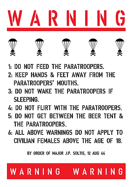 PARATROOPERS WARNING SIGN