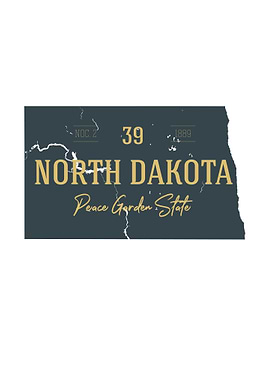 North Dakota State Map USA