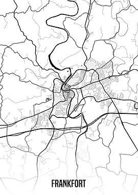 Frankfort white map