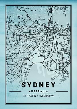 Sydney City Map Australia