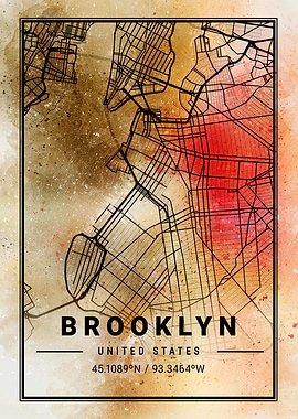 Brooklyn City Map USA
