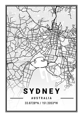Sydney City Map Australia