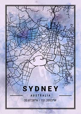 Sydney City Map Australia