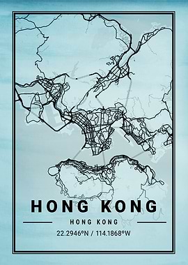 Hong Kong City Map China