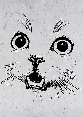 Kitten Cat Sketch Wall Art