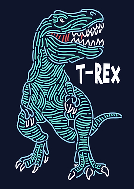 Dinosaur Rex in neon light