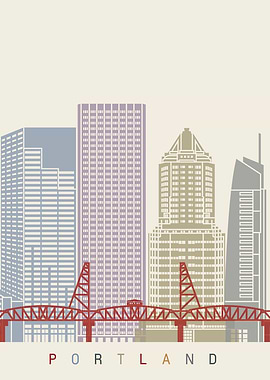 Portland skyline poster