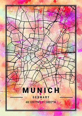 Munich City Map Germany