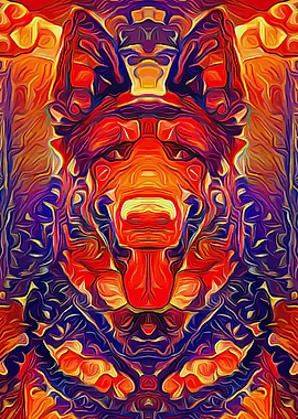 German Shepherd Colorful