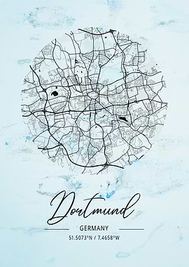 Dortmund City Map Germany