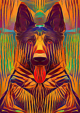 German Shepherd Abstract