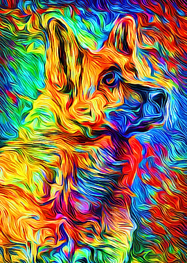 German Shepherd Colorful 3