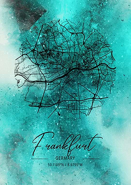 Frankfurt City Map Germany