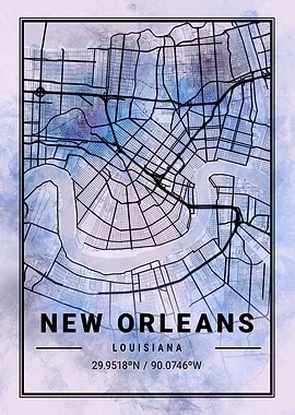 New Orleans City Map USA