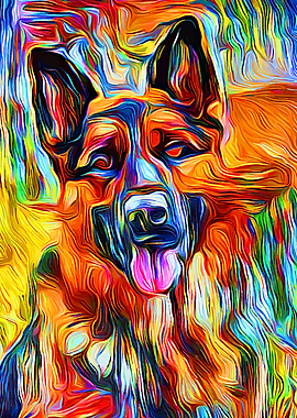 German Shepherd Colorful