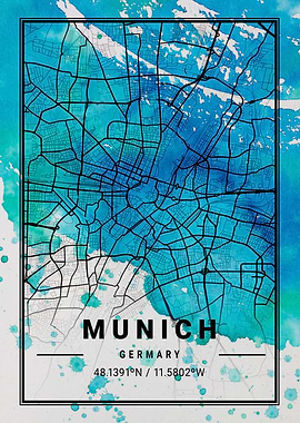 Munich City Map Germany