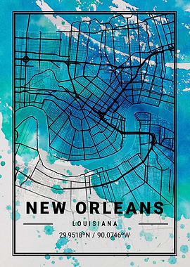 New Orleans City Map USA