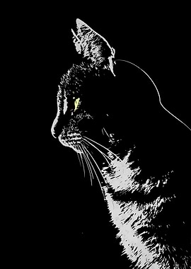 Cut Cat Silhouette WallArt