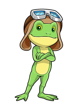 Frog Pilot Hat Glasses