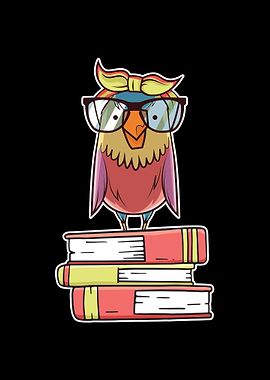 Budgie On Pile Of Books