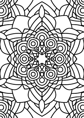 BW Floral Mandala Patt 20