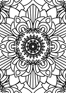 BW Floral Mandala Patt 15