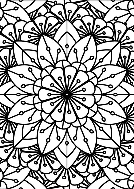 BW Floral Mandala Patt 13