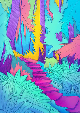 The long garden steps