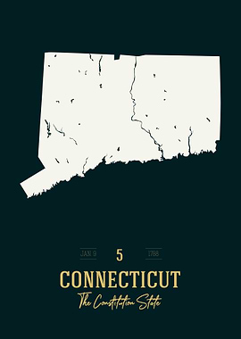 Connecticut State Map USA