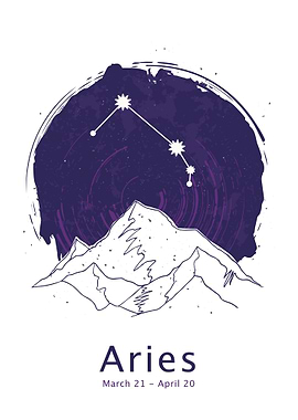 Aries zodiac sign night