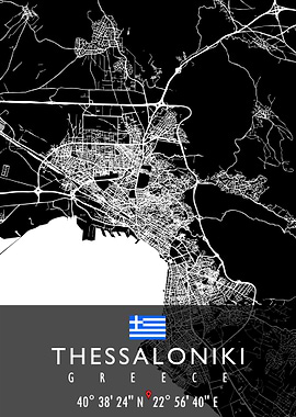 THESSALONIKI MAP GREECE