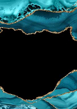 Teal Gold Agate Text 17