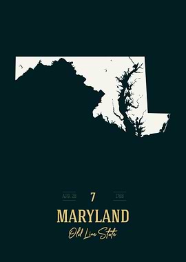 Maryland State Map USA