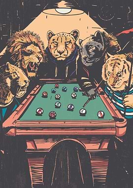 Family big cats billiard