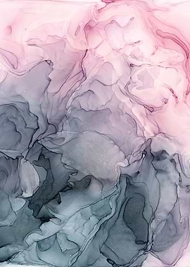 Blush Paynes Gray Abstract