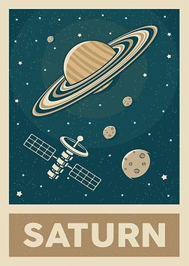 Saturn retro poster