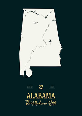 Alabama State Map USA