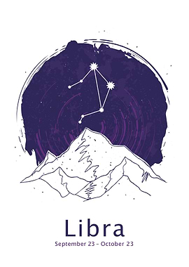 Libra zodiac sign night