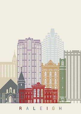 Raleigh skyline poster