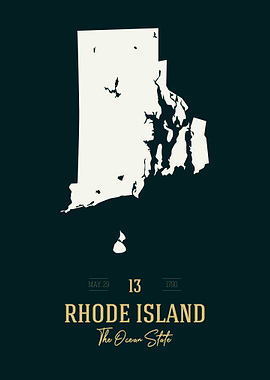 Rhode Island State Map USA