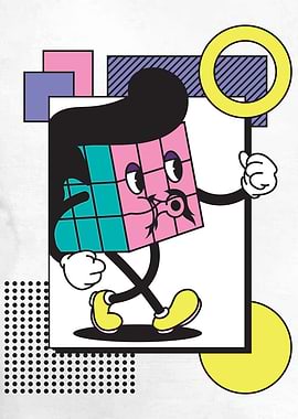 Cool Retro Memphis Cube