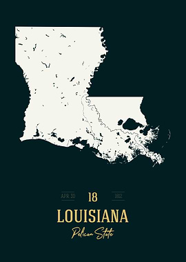 Louisiana State Map USA